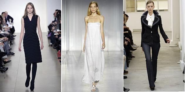 Stil minimalist: Jil Sander A/W 2008; Calvin Klein S/S 2008, Balenciaga A/W 2005