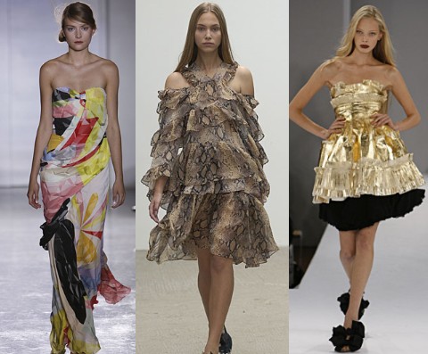 Imagini din colectiile anterioare Basso & Brooke, Christopher Kane si Nathan Jenden