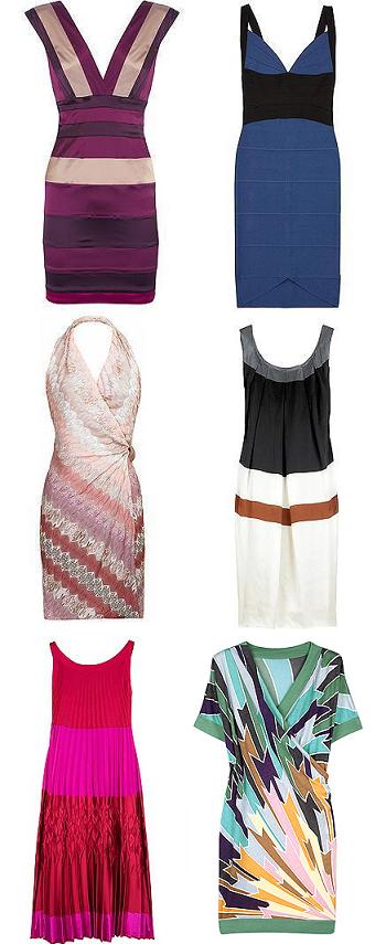 Randul de sus: Bodyamr, Herve Leger; randul din mijloc: Missoni, Vera Wang; randul de jos: Zac Posen, Missoni