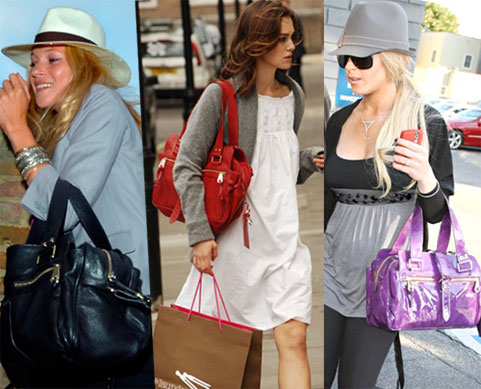 Kate Moss, Keira Knightley si Lindsay Lohan cu geanta Mabel de la Mulberry