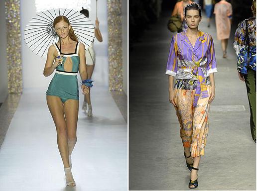 Stanga: Abaete; dreapta: Dries van Noten, primavara/ vara 2008