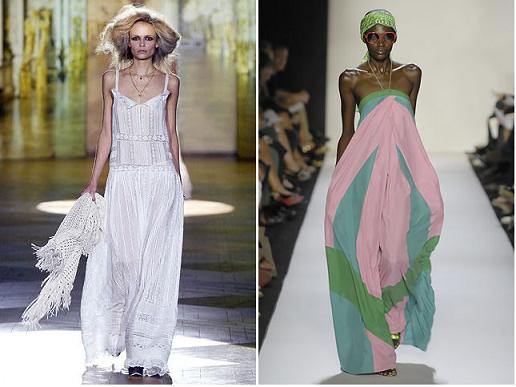 Rochii maxi din colectiile Roberto Cavali si Diane von Furstenberg S/S 2008