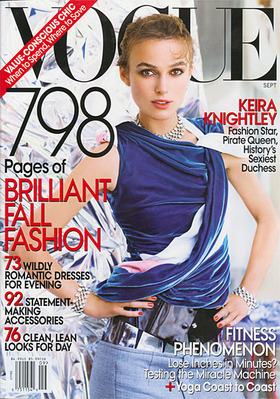 Keira Knightley pe coperta de septembrie a US Vogue