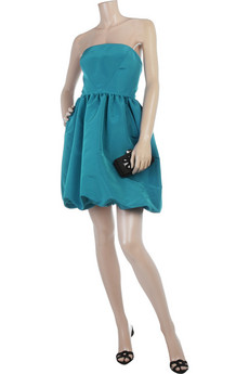 Oscar de la Renta turquoise bubble cocktail dress