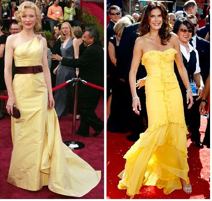 Cate Blanchett in Valentino; Teri Hatcher in Monique Lhuillier