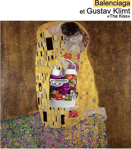 Geanta Balenciaga in tabloul “The kiss” de Gustave Klimt