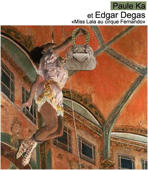 Geanta Paule Ka in tabloul “Miss Lala au cirque Fernando” de Edgar Degas