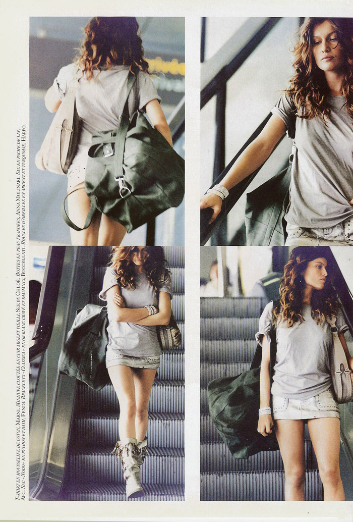 Echappee Belle pentru Vogue aprilie 2004; fotograf: Terry Richardson; stilist: Emanuelle Alt; model: Laetitia Casta