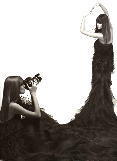 Pictorial: Autoportraits, la Couture pentru Numero magazine #81, editia martie 2009; fotograf: Karl Lagerfeld; model: Freja Beha Erichsen