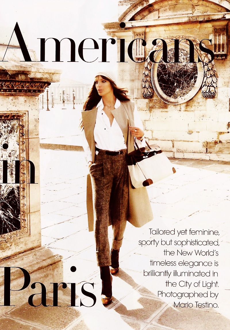 Daria Werbowy fotografiata de Mario Testino in “Americans in Paris”, aparut in Vogue US, editia mai 2010