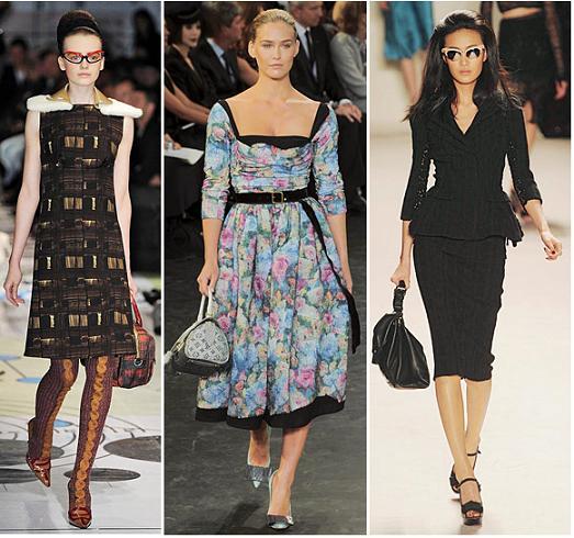 Prada, Louis Vuitton, Nina Ricci A/W 2010